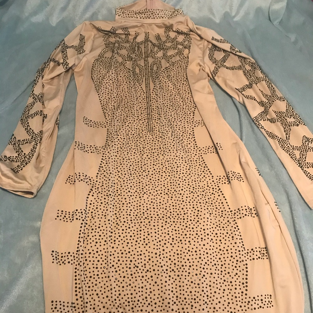 Nude studded dress